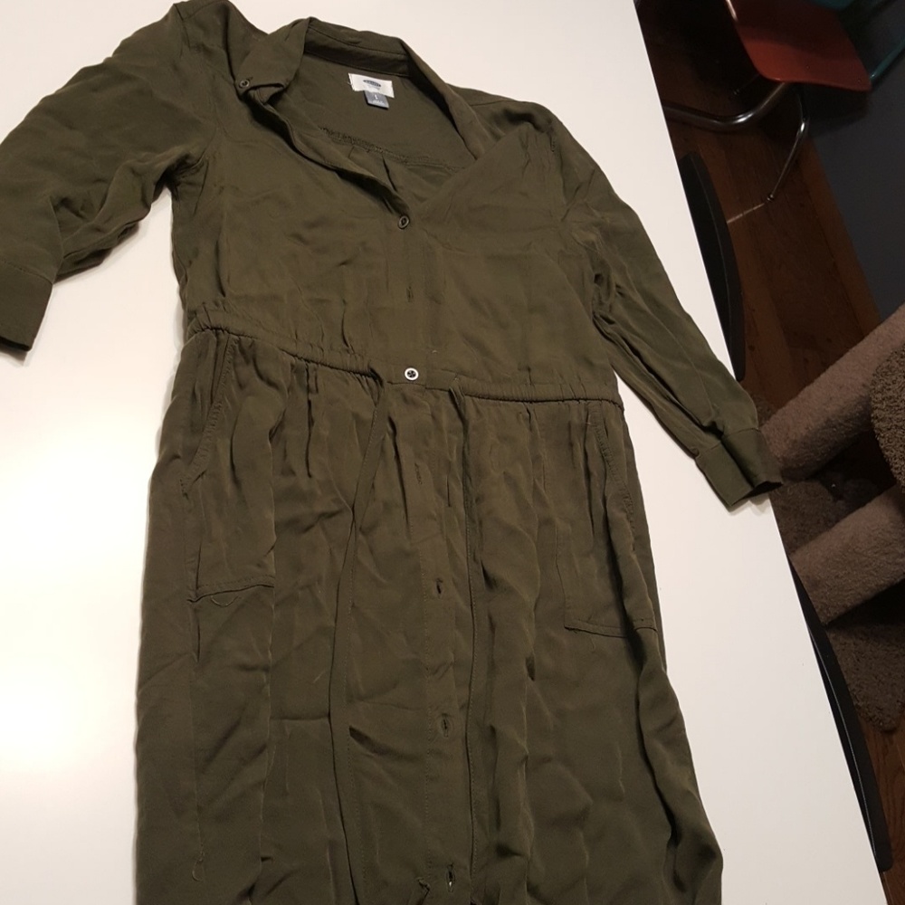 Army Green Shirt Dress